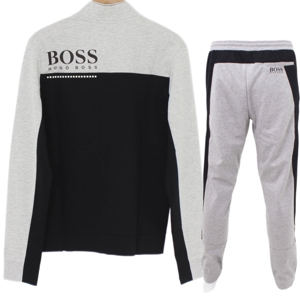 HUGO BOSS tracksuit | Men Medium Jacket/ Small Pants | gray/black | Good Cond. - Picture 2 of 5